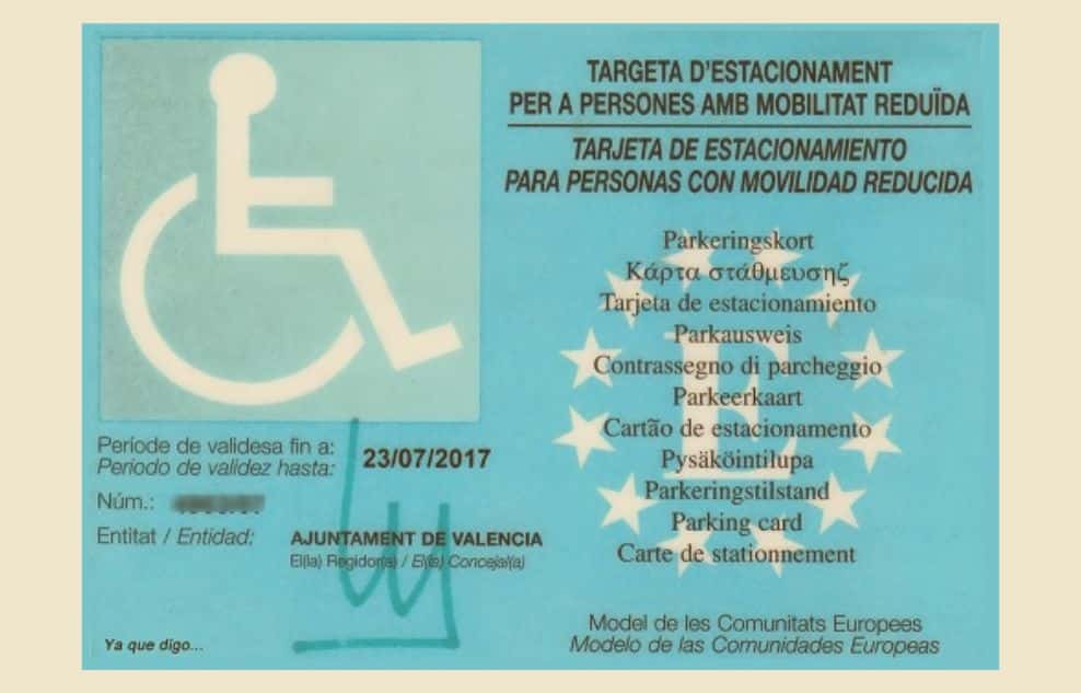 Carnet de minusvalía de incapacidad permanente total